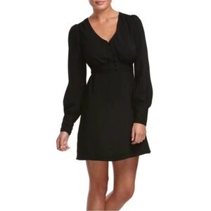 Alice Temperley for Target Long Sleeve V-Neck Black Tie Waist Dress Medium